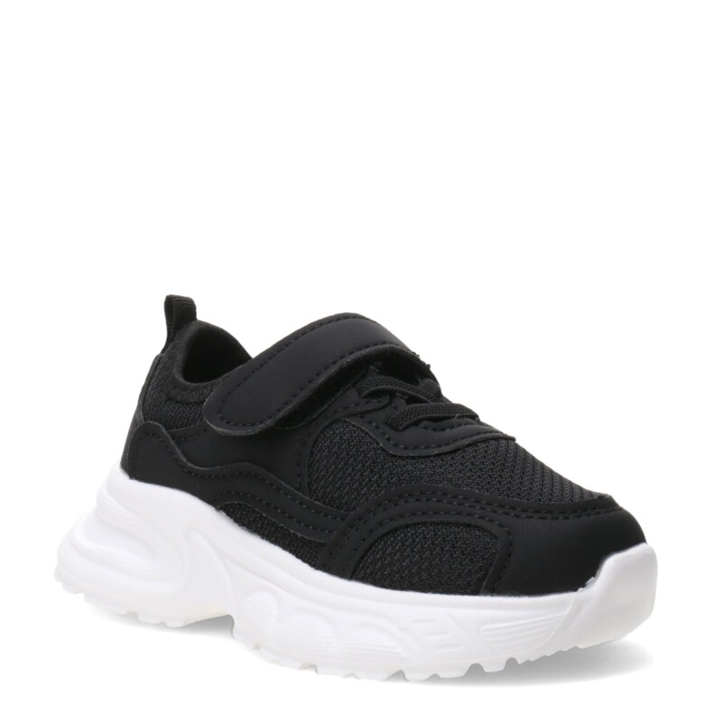 Championes de Niña Croco Kids BEZA con elastico y velcro Negro