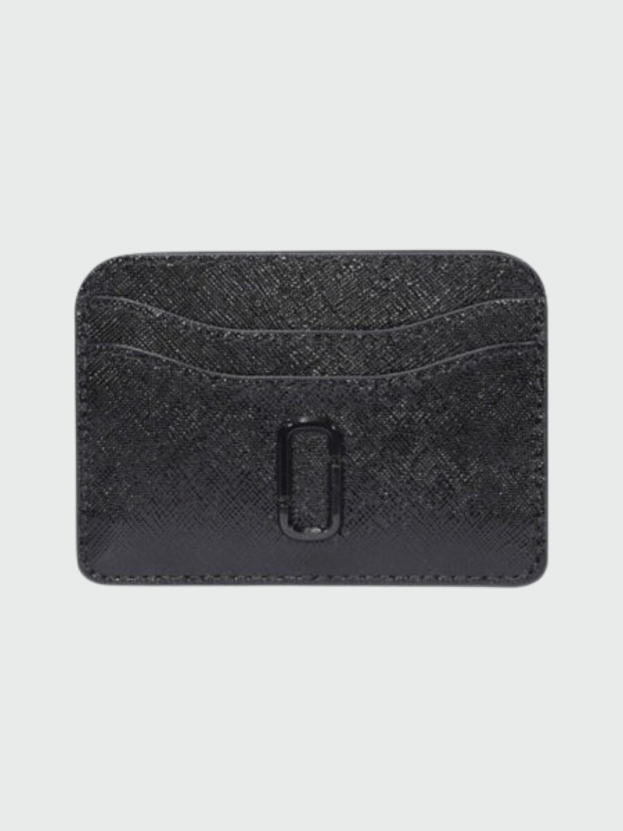 Marc Jacobs -Tarjetero de cuero con diseño minimalista - Negro 