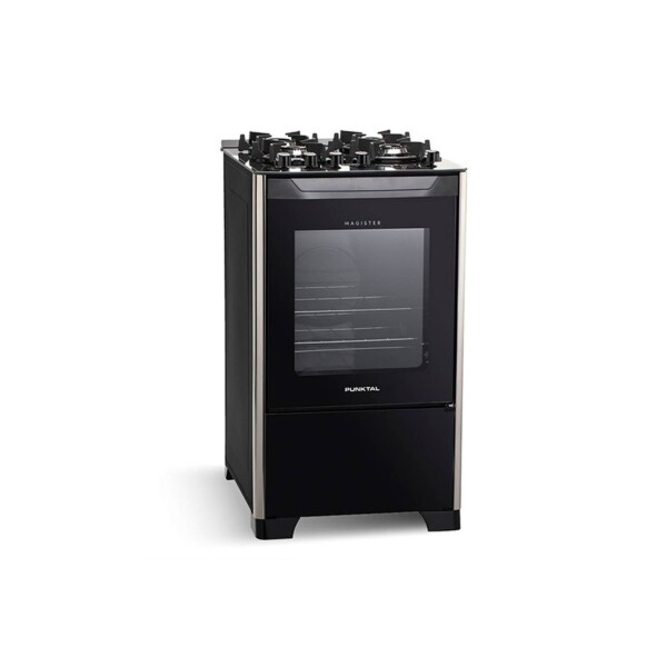 COCINA S/GAS 4H - MESADA DE VIDRIO - GRILL - ENC. ELECTRONICO - NEGRA negro