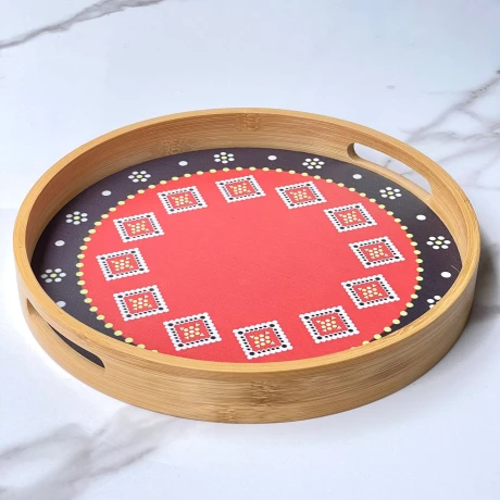 Bandeja Redonda Decorada Bambu Ø30cm x Alto 4cm Bandeja Redonda Decorada Bambu Ø30cm x Alto 4cm