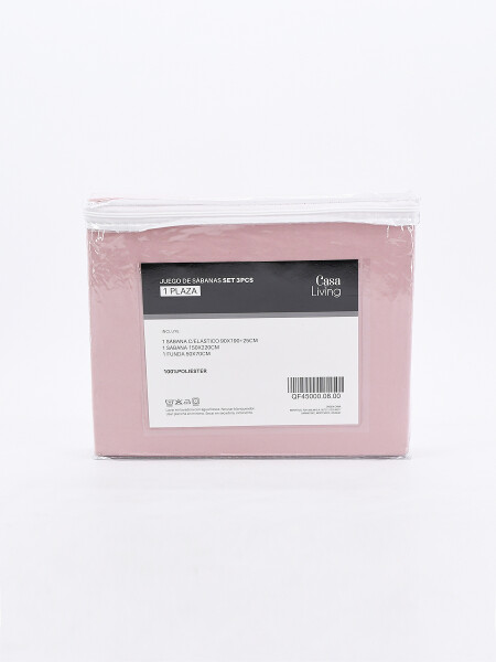 JUEGO DE SABANAS WASH ROSADO
