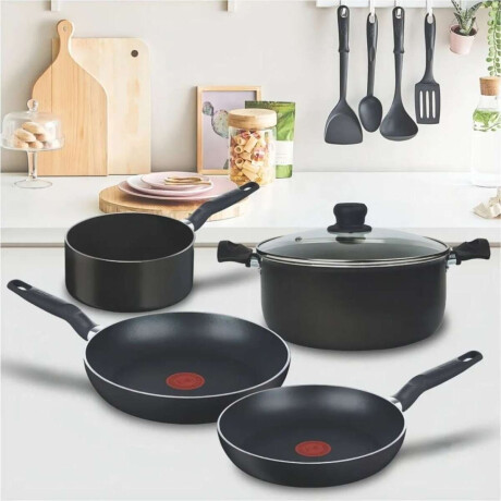 Batería De Cocina Tefal 5 Piezas Antiadherentes Negro