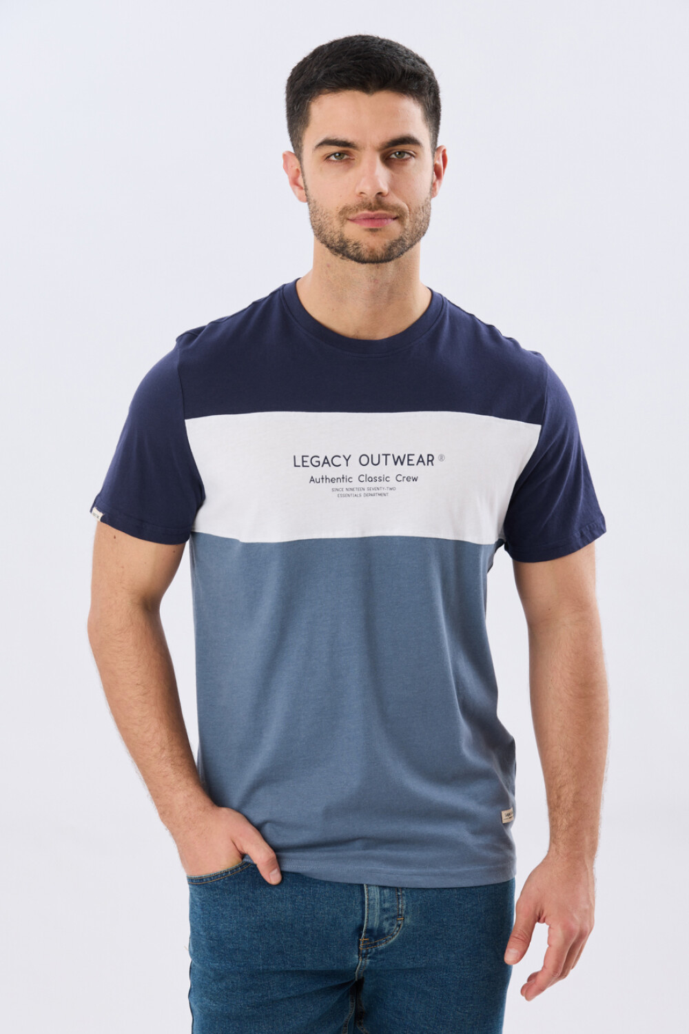 REMERA RAYADA DE ALGODÓN Piedra
