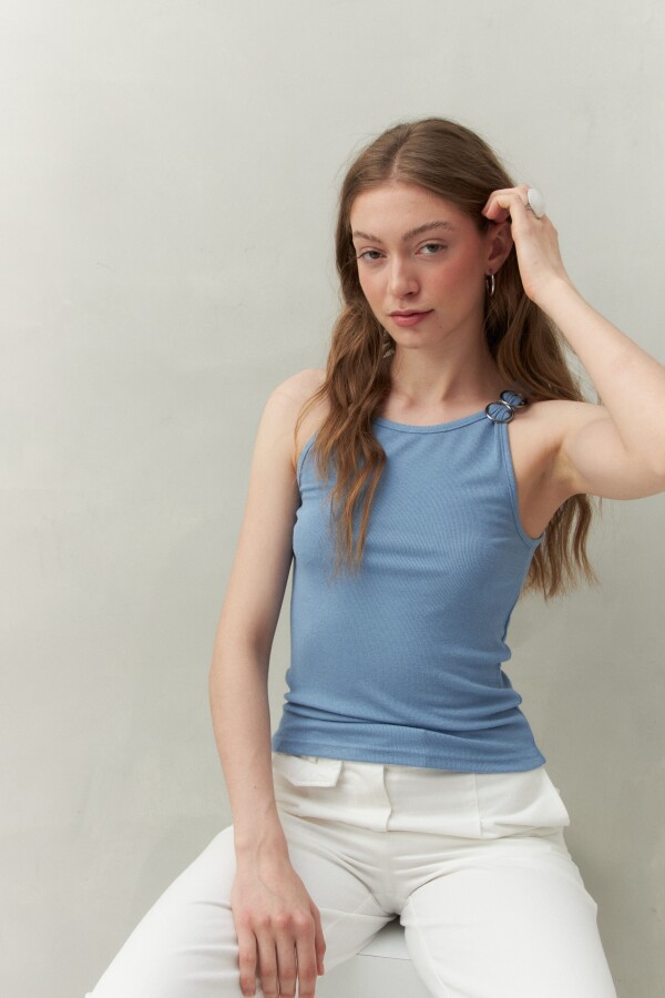 TOP LUCREACIA Azul Melange