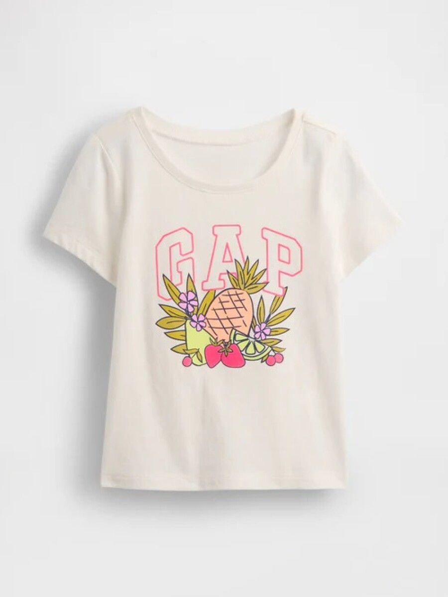 Remera Logo Gap Toddler Niña - New Off White 