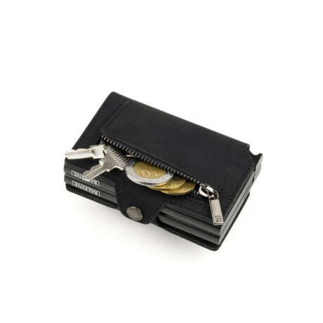 Billetera Baleine Double Kansas Zipper Full Black