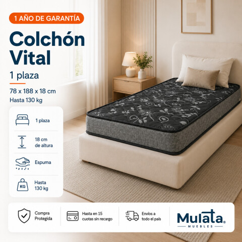 Colchón Vital 1 Plaza 78x188 Colchón Vital 1 Plaza 78x188