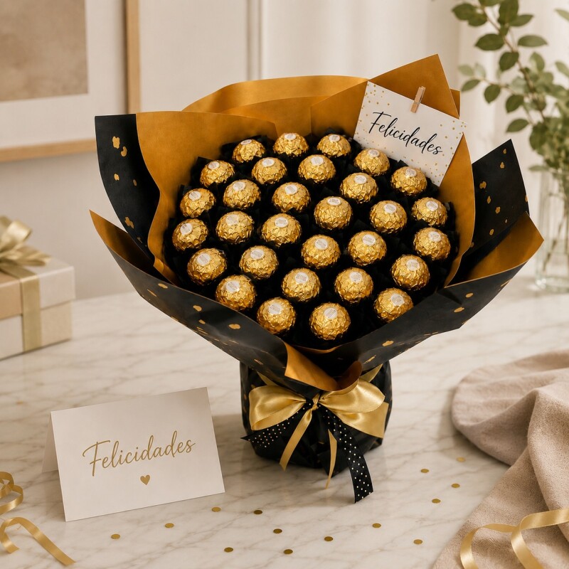 Bouquet de Ferrero Rocher para Felicitar 30 bombones