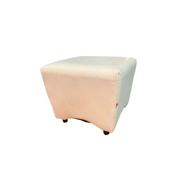 Puff tapizado en sintético - Producto con detalles. Puff tapizado en sintético - Producto con detalles.