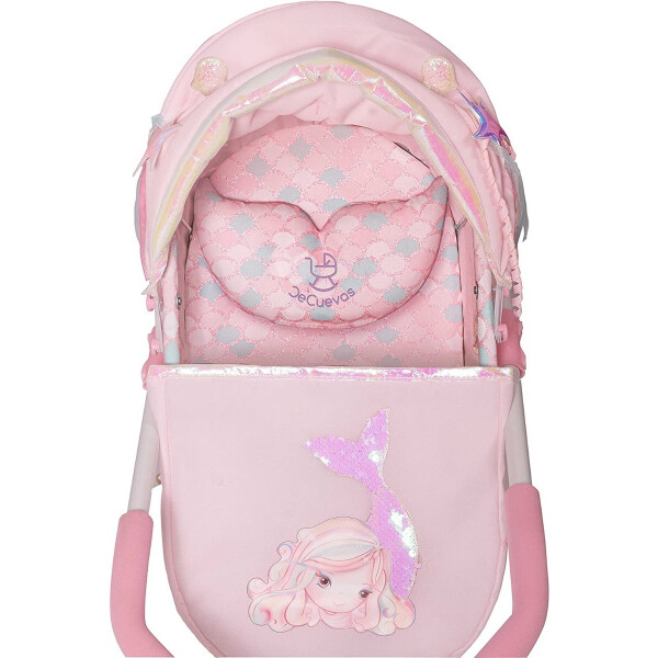 De Cuevas Coche Bebe Llorens Bolso Little Pet Osito Juguete Variante Color Rosa Pastel