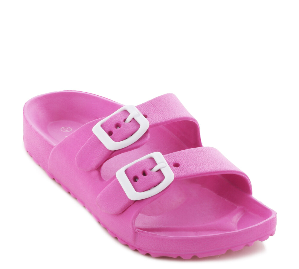 Sandalia BEIRUT dos hebillas de goma Fuxia