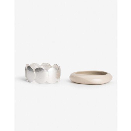 Pulseras Elásticas Sets Metal Plateado Plata Cepillada Mate