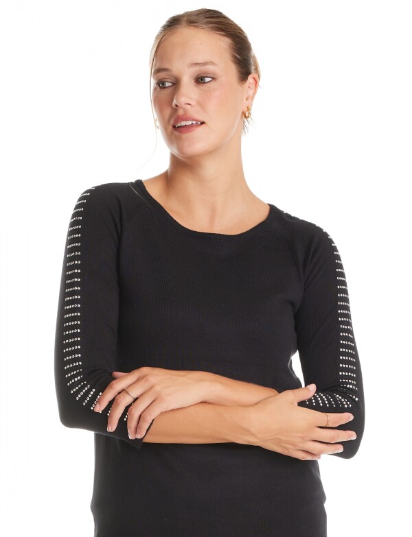 Buzo Manga Brillos NEGRO