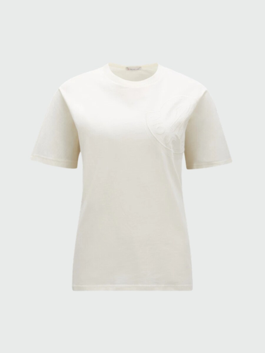 Moncler -Remera de algodón con logo - Blanco 