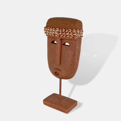 FIGURA CERAMICA MASCARA C/BASE 21X10X43.50CM Unica