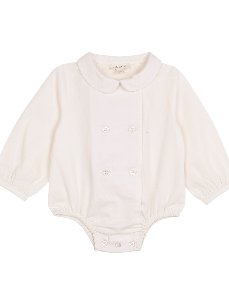Camisa Body Cuello Bebe Blanco Roto
