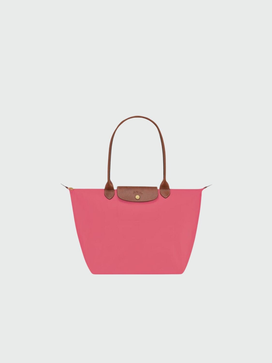 Longchamp -Cartera Longchamp plegable de nylon con cierre y asa larga, Le pliage L Fucsia