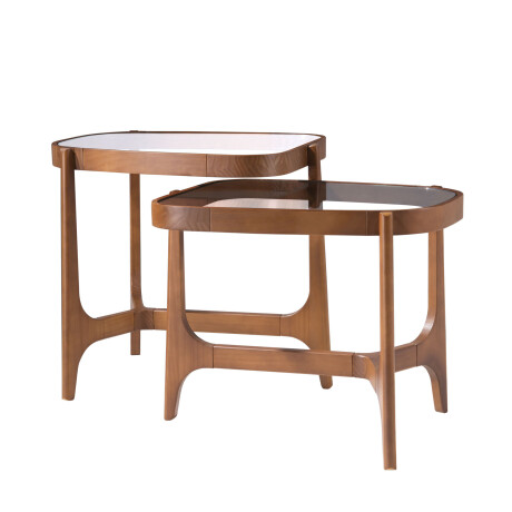 MESA DE LIVING LATERAL - ARRIME PINO-Y-VIDRIO NATURAL-BEIGE CLASSIC VIDRIO NATURAL