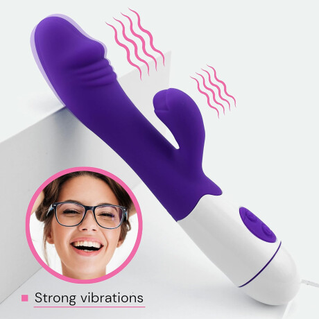 Vibrador Con Doble Estímulo Desing A Pila Violeta