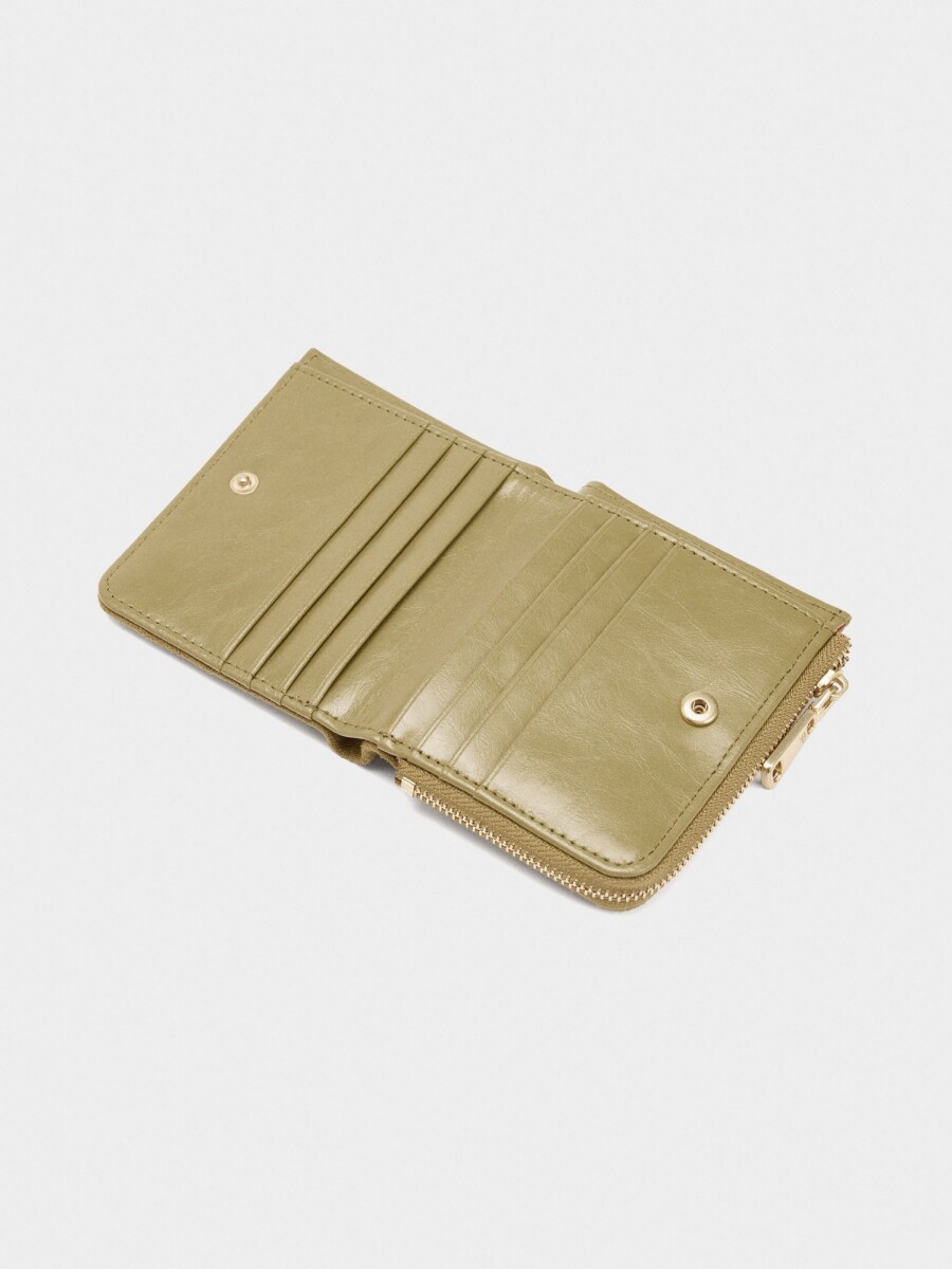 Cartera Básica Efecto Piel lima