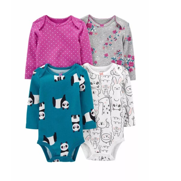 Set Bodies x4 Carters NB Panda Violeta Set Bodies x4 Carters NB Panda Violeta