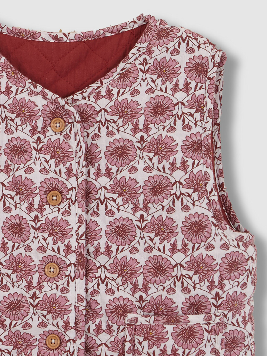 Chaleco Acolchado Reversible Berenjena