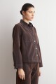 Sobrecamisa de jean simil terciopelo chocolate