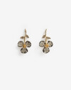 Aros Colgantes Cortos Strass Aros Colgantes Flor Strass - Cristal