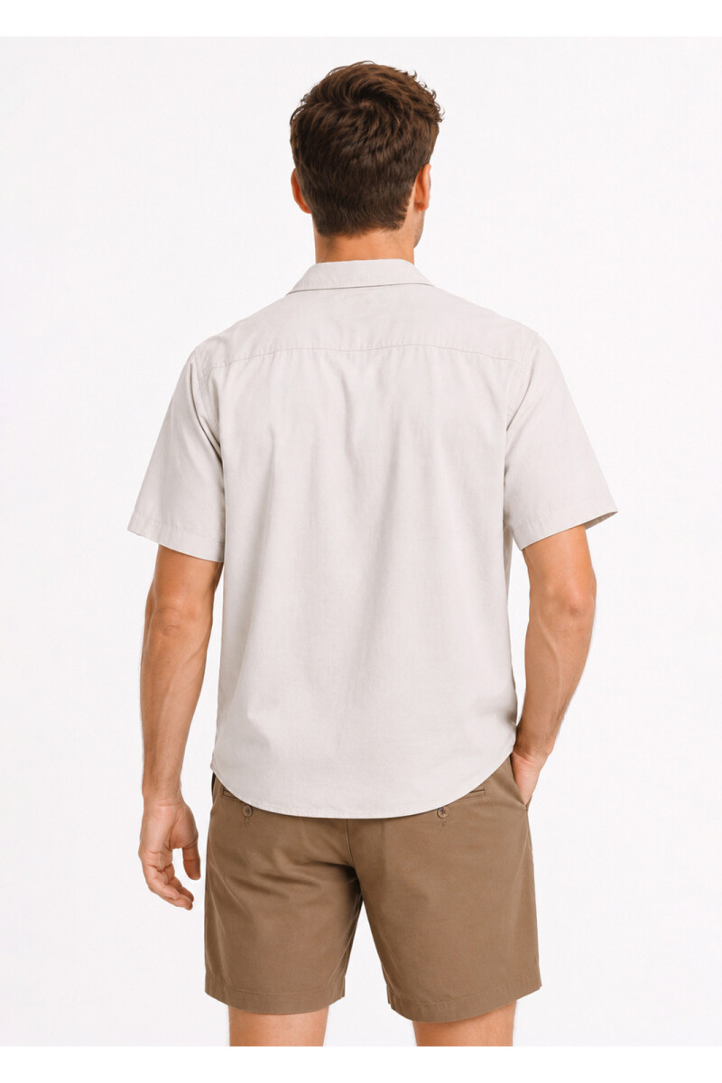 Camisa Arrow Lino Cotton Manga Corta BEIGE