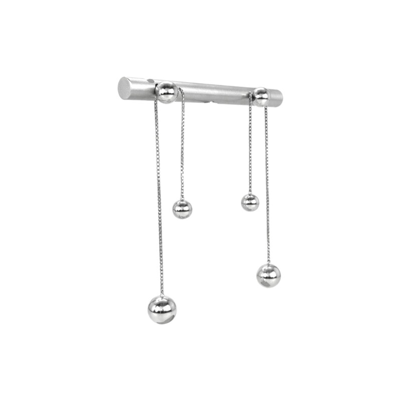 Caravanas Colgante Bola Doble de Plata- Plata 925- Sin Piedra- CA4103 sinpiedra