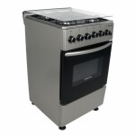 COCINA INOX 3H + DISCO, HORNO ELÉCTRICO – ENCENDIDO - 50x55x83cm. acero inoxidable