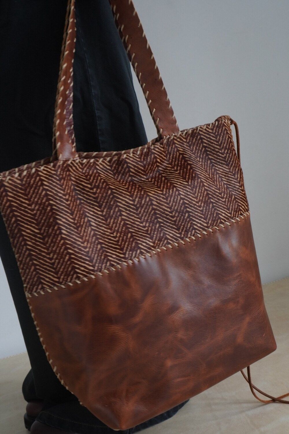 Taba Handbag Tweed Chocolate