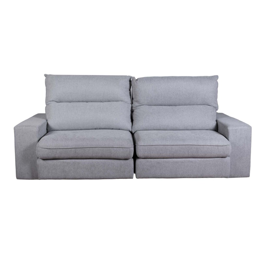 SOFÁ C/CHAISE 3 CUERPOS TELA GRIS BOREAL