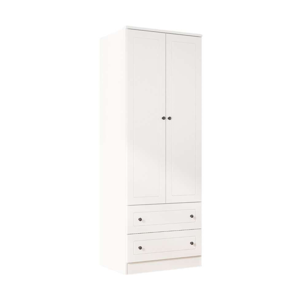Ropero Americano PLUS 2 puertas + 2 Cajones - 100%MDF Blanco