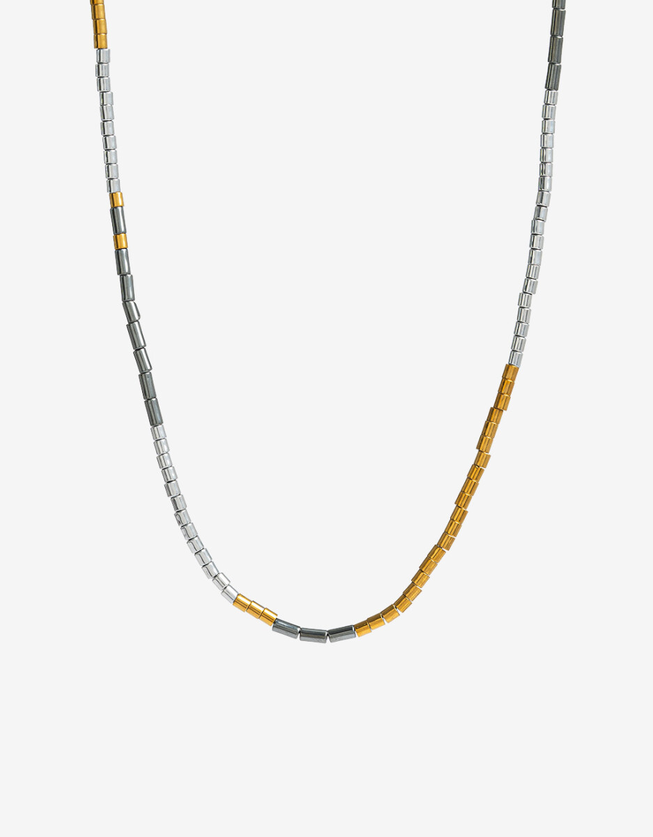 Collar Corto Beads Metal Biplating 