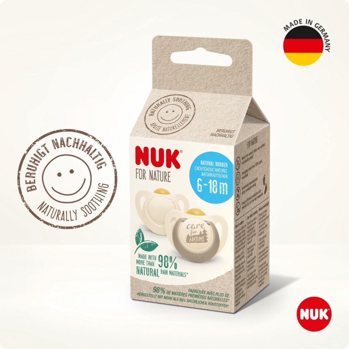NUK CHUPETE FOR NATURE 0 A 6 MESES 2 UNIDADES - ortodóntico y sostenible 