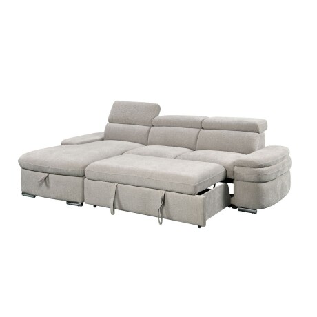 Rinconera Nikos - Tela Microfibra - Chaise izquierdo City 451 (Gris)