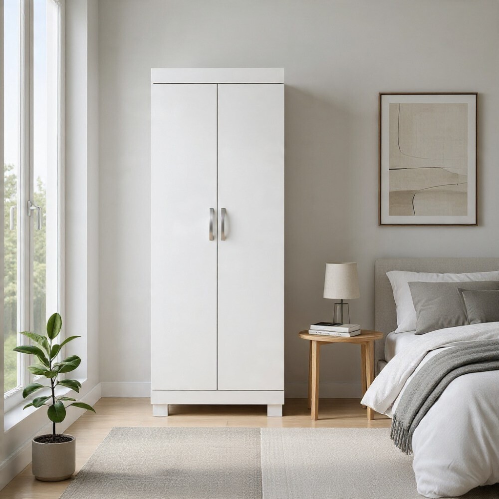 ROPERO 2 PUERTAS GUARDARROPA ARMARIO PLACARD CLOSET MULTIUSO BLANCO