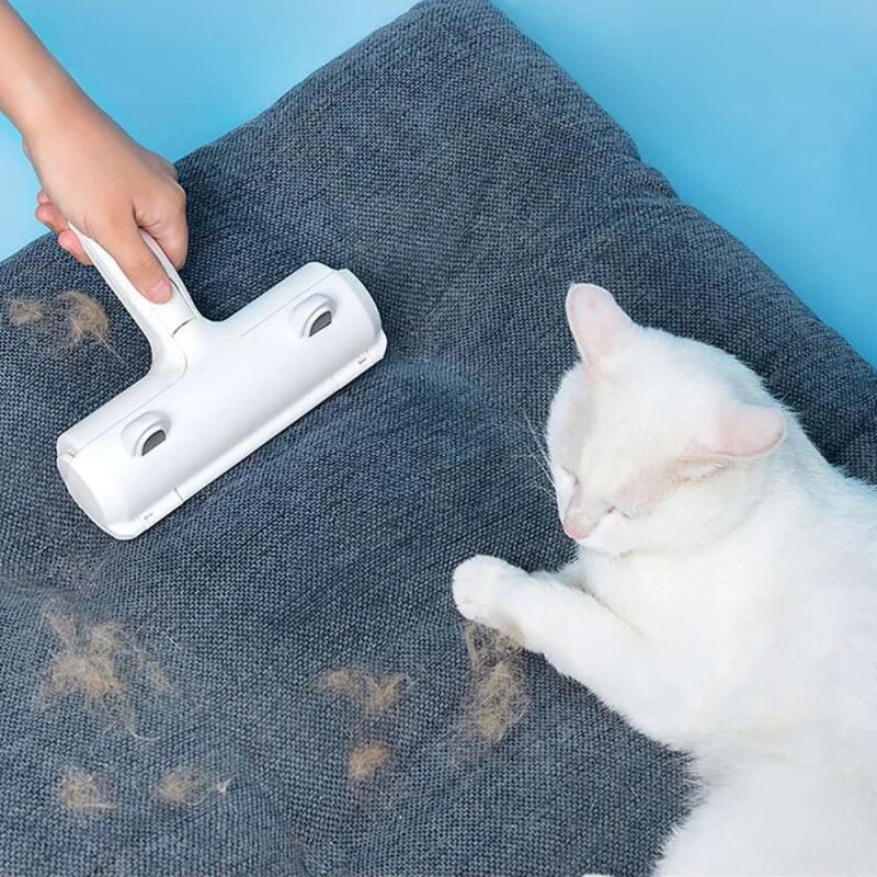 Cepillo quita pelusa y pelos de mascota gato perro Azul