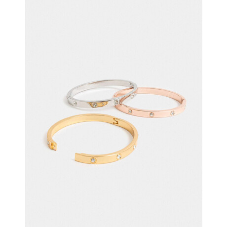 Pulseras Rígidas Sets Premium Gold Dorado Oro Rosa