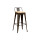 Taburete con respaldo Tolix en metal con asiento de madera Negro