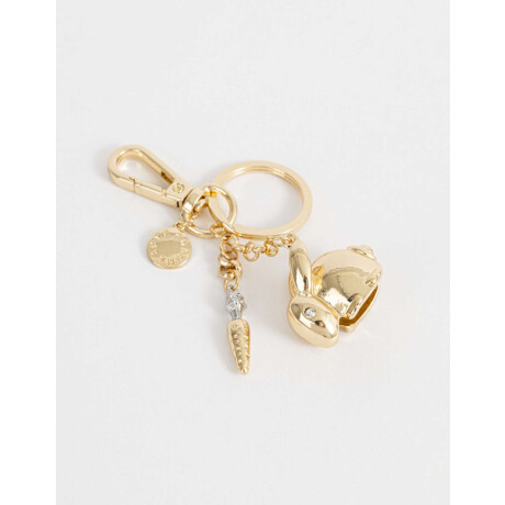 Llavero Y Charm De Conejo Dorado