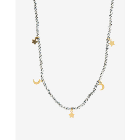 Collar De Acero Con Canutillos Dorado