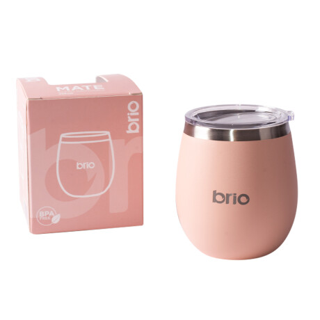 Mate Brio de Acero Inoxidable con Tapa ROSA