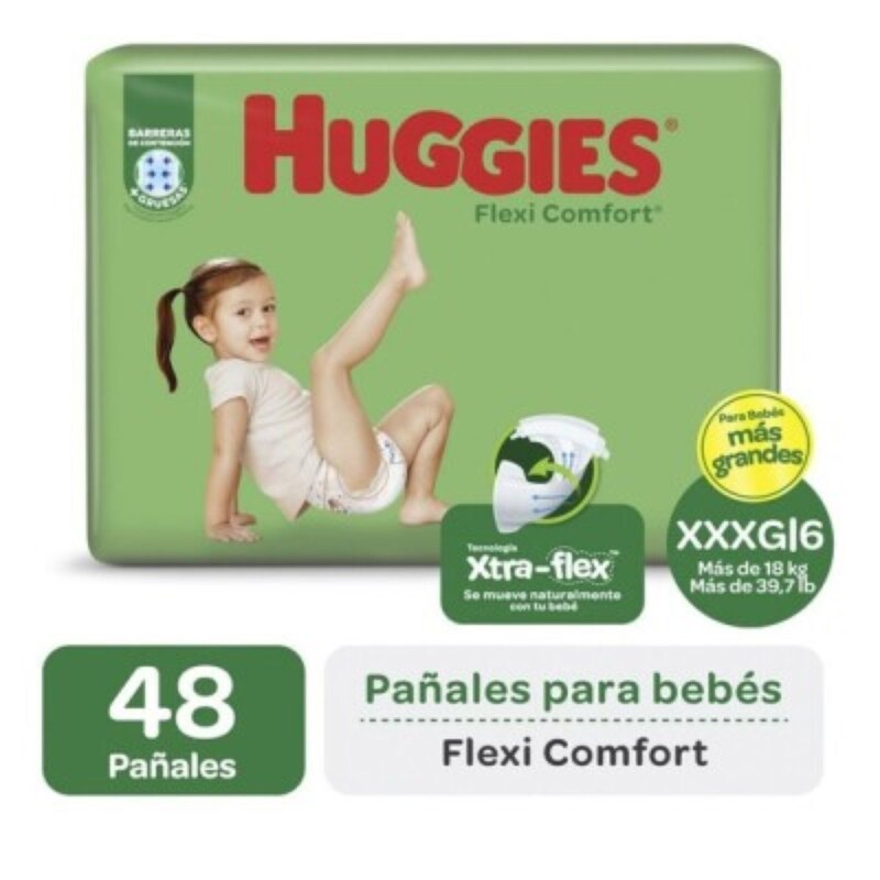 Pañales Huggies Flexi Comfort XXXG X48 Pañales Huggies Flexi Comfort XXXG X48