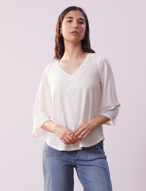 Blusa Crochet BLANCO