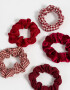 Skunzies Set por 5 Set De Scrunchies Monocromático - Rojo Burdeaux
