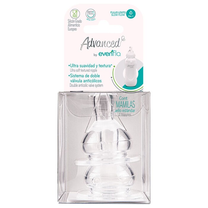 EVENFLO TETINA ADVANCED LIGHT FL 2 PK única