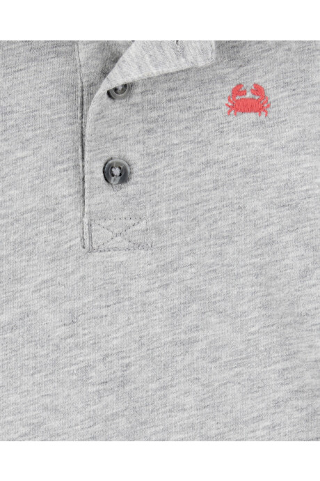 Monito corto polo de algodón, gris Sin color