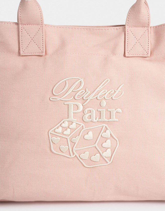 Shopper Cartera Shopper Bordada - Rosa Viejo